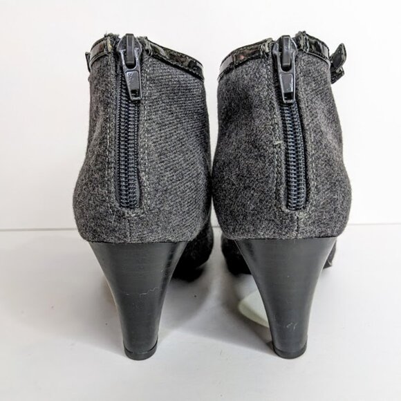 Naturalizer Gray Tweed Ankle Boot Womens 8W Nicole Office Chic Bootie - Picture 4 of 8